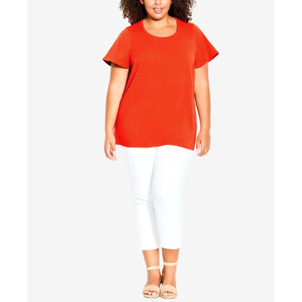 Avenue Plus Size Flutter Stretch Top